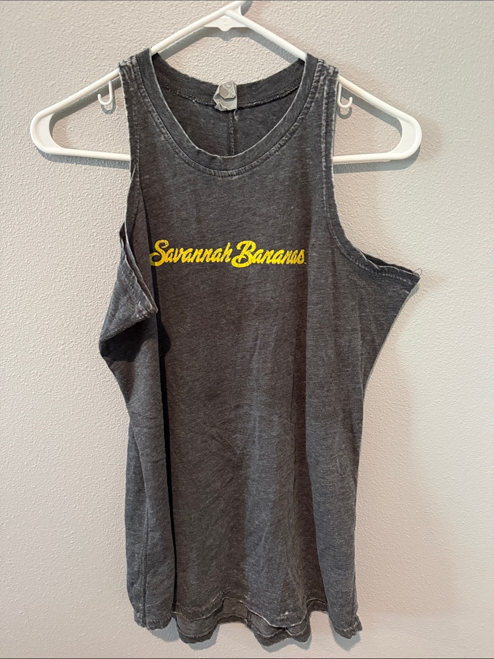 Savannah Bananas Graphic Muscle Tank - Charcoal with Yellow Logo